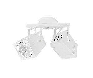 Spot Sobrepor Quadrado Duplo para PAR20 9x25cm Branco GSG SP91