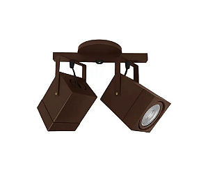 Spot Sobrepor Quadrado Duplo para PAR20 9x25cm Marrom GSG SP92