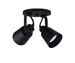 Spot Sobrepor Cônico Duplo para Dicroica 12x8x7cm Preto GSG SP93