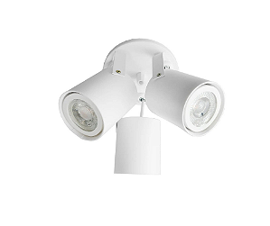 Spot Sobrepor Redondo Triplo para Dicroica 12x8x6,5cm Branco GSG SP100