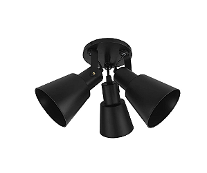 Spot Sobrepor Cônico Triplo para PAR20 12x8x8,5cm Preto GSG SP102