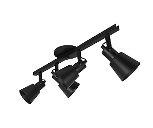 Trilho com Quatro Spots Cônicos para PAR20 55cm Preto GSG SP126