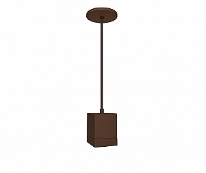 Pendente Tubo 1xE27 12,5x9x12cm Alumínio Marrom GSG PD28