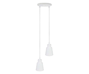 Pendente Cone Duplo 2xGU10 9x7cm Alumínio Branco GSG PD39