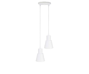 Pendente Cone Duplo 2xE27 12x8,5cm Alumínio Branco GSG PD42