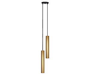 Pendente Tubo Duplo 2xGU10 35x5cm Alumínio Dourado GSG PD49