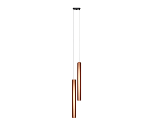 Pendente Tubo Duplo 2xGU10 50x5cm Alumínio Cobre GSG PD51