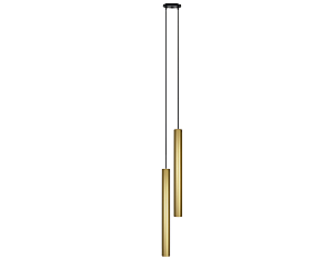 Pendente Tubo Duplo 2xGU10 50x5cm Alumínio Dourado GSG PD52