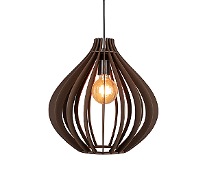 Pendente 1xE27 30x30cm Madeira Marrom GSG PD55