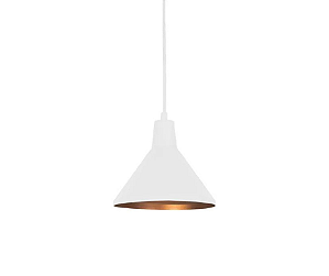 Pendente Retrô 1xE27 17x17cm Alumínio Branco e Cobre GSG PD59