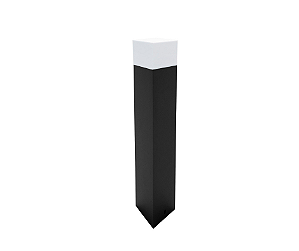 Poste Balizador 1xE27 50x7,6x7,6cm Alumínio Preto GSG PB19