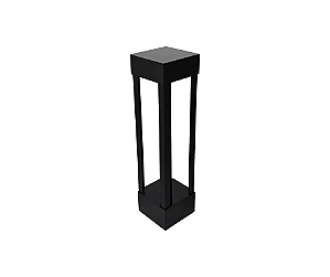 Poste Balizador LED 8W 3000K 30x7,6x7,6cm Alumínio Preto GSG PB22