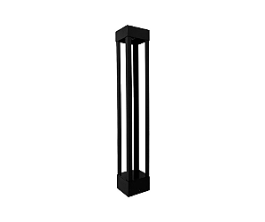 Poste Balizador LED 8W 3000K 50x7,6x7,6cm Alumínio Preto GSG PB25