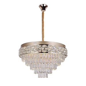 Pendente com Controle LED 120W 60cm Metal Dourado Sindora DCD02525