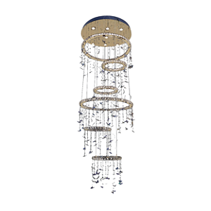 Pendente com Controle LED 288W 350x80cm Metal Dourado Sindora DCD02526