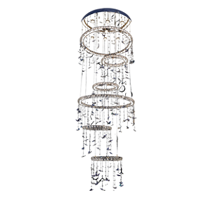 Pendente com Controle LED 288W 350x80cm Metal Cromado Sindora DCD02527