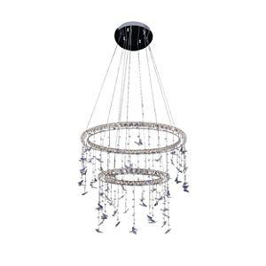 Pendente com Controle LED 120W 76x50cm Metal Cromado Sindora DCD02528