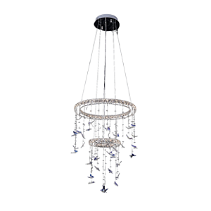 Pendente com Controle LED 88W 63x38cm Metal Cromado Sindora DCD02529