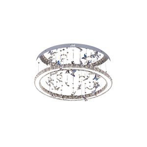 Plafon com Controle LED 72W 60cm Metal Cromado Sindora DCX02532