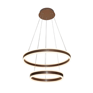 Pendente Luz Direta e Indireta LED 60x40cm Marrom Sindora DCD03001
