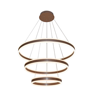 Pendente Luz Direta e Indireta LED 80x60x40cm Marrom Sindora DCD03003