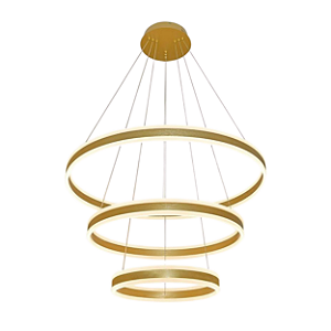 Pendente Luz Direta e Indireta LED 80x60x40cm Dourado Sindora DCD03004