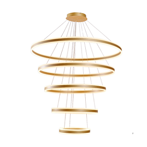 Pendente Luz Direta e Indireta LED 120x40cm Dourado Sindora DCD03021