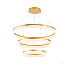Pendente Luz Direta LED 113W 3000K 80x60x40cm Dourado Sindora DCD03005