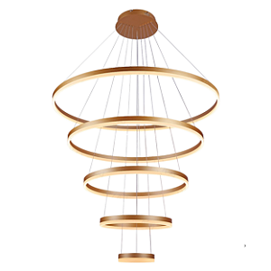 Pendente Luz Direta LED 188W 3000K 100x20cm Dourado Sindora DCD03091