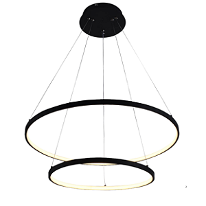Pendente LED 45W 3000K 60x40cm Alumínio Preto Sindora DCD015070