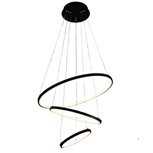 Pendente LED 48W 60x40x25cm Alumínio Preto Sindora DCD015084
