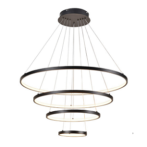 Pendente LED 125W 80x20cm Alumínio Preto Sindora DCD03012