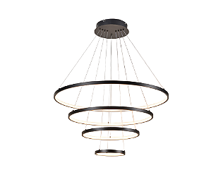 Pendente LED 126W 80x20cm Alumínio Preto Sindora QD05456