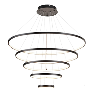 Pendente LED 188W 100x20cm Alumínio Preto Sindora QD05454