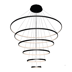 Pendente LED 264W 120x20cm Alumínio Preto Sindora QD05448
