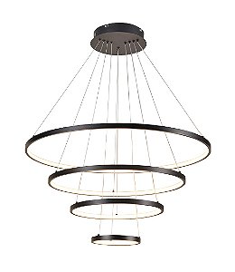 Pendente LED 127W 80x20cm Alumínio Preto Sindora QD05312