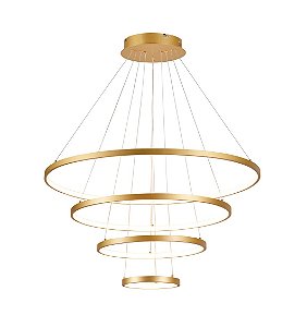 Pendente LED 127W 80x20cm Alumínio Dourado Sindora QD05313