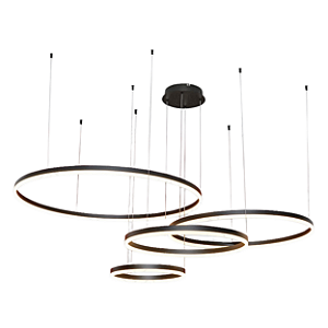 Pendente Luz Direta LED 100x40cm Alumínio Preto Sindora QD05351