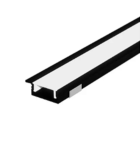 Perfil de Embutir 40x20MM 2M Preto GSG PE09
