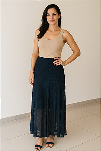 Saia em renda Azul