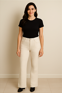 Calça Flare com elastano OFFwhite