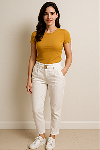 calça branca bolso faca