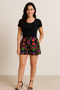 shorts estampado novo