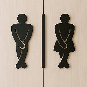 Placa Sinalização Banheiro Sanitário H,M/Unissex Divertida