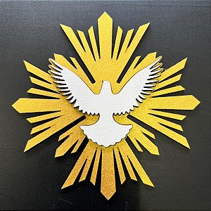 Aplique Decorativo Parede MDF Espírito Santo Amor Deus Jesus 17,5 x 17,5 cm