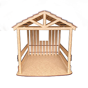 Casinha Presépio Decoração Natal Manjedoura Mdf 32,5 cm