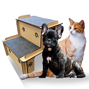 Escada Pet Cachorro Gato Coelho 02 Degraus Antiderrapante