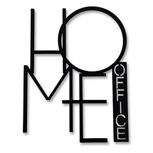 Quadro Decorativo Aplique Parede Home Office MDF 6mm Preto 68,5x90cm