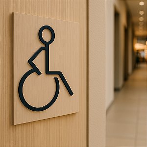 Placa Indicativa Banheiro Sanitário Acessível Cadeirante PCD