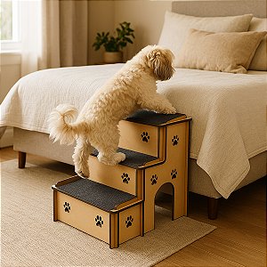 Escada Pet Cachorros em MDF 6mm com carpete Antiderrapante